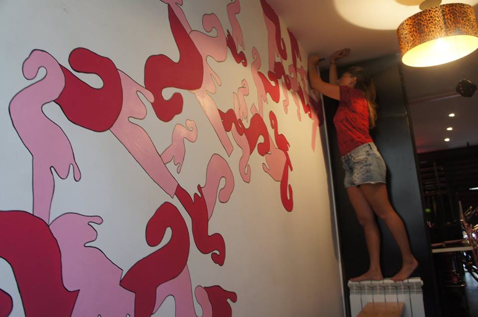  Fresque murale au Pink Flamingo